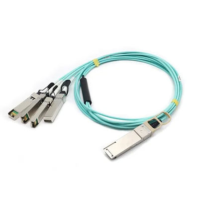 100Gbps QSFP28 to 4×SFP28 Breakout Active Optical Cable with 70m OM3 MMF and 850nm Wavelength