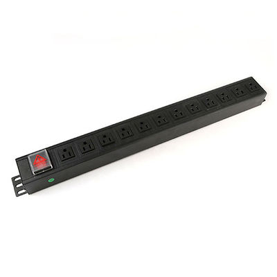 1.5U Thickness 12 Way Output Cabinet PDU Power Distribution Unit with 125V 15A UL Rating