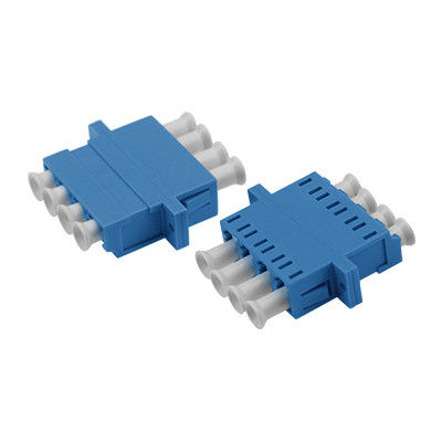LC UPC QUAD Asymmetric Welding Fiber Optic Adapter with Flange - ≤0.2dB Loss, Ceramic/Metal Sleeve, -40 to +85℃