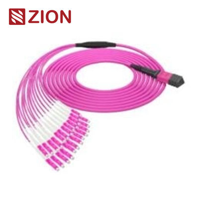 24 Fibers MPO to LC OM4 Fiber Optic MPO-LC 2.0mm Straight harness Cables