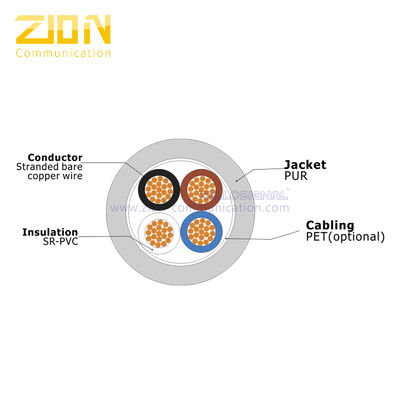 Industrial Control Cable with Stranded Bare Copper Wire and SR-PVC Insulation for Oil Resistance in Sensor & Actuator Applications