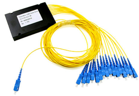1x4/8/16 PLC Fiber Optic Splitter in ABS Box with SC/LC/FC/ST Connectors and UPC/APC Options