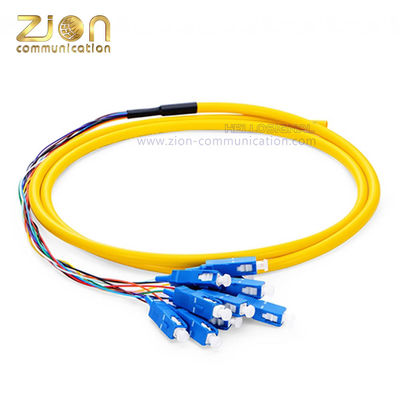 SC UPC 12 Fibers G.652.D Single Mode Bunch PVC Jacket Fiber Optic Patch Cord for Telecom Applications