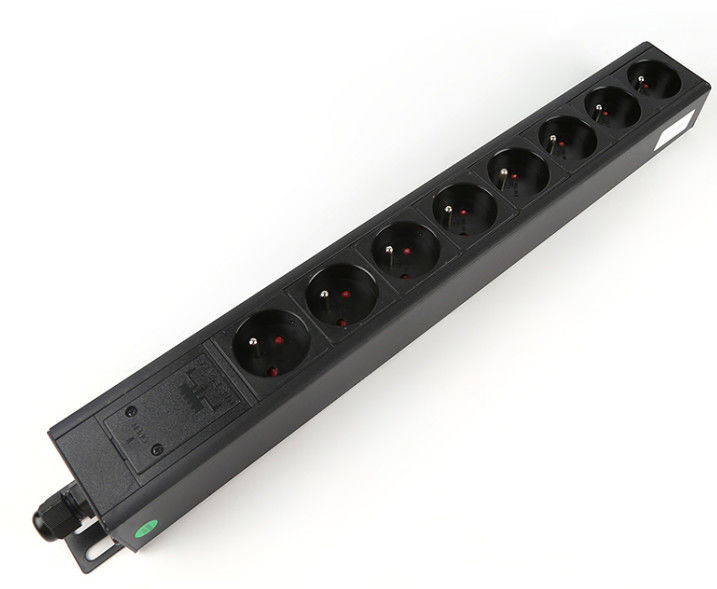 1.5U Thickness 8 Way Cabinet PDU Power Distribution Unit with 250V 16A France Socket