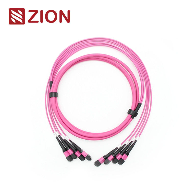 4x12 48F MPO OM4 Fiber Optic Trunk Cable Singlemode Multimode